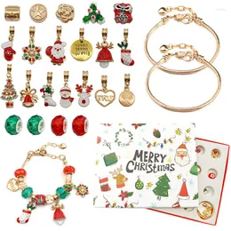 Urok bransolety świąteczne kalendarz adwentowy Temat Bransoletka biżuterii DIY Making Kit dla dzieci pudełko prezentowe navidad