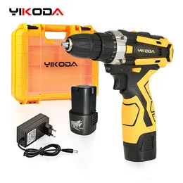 Electric Drill YIKODA 12/16.8/21V Electric Screwdriver Cordless Drill Two Speed Rechargeable Lithium Battery Mini Driver Household Power Tools 230130