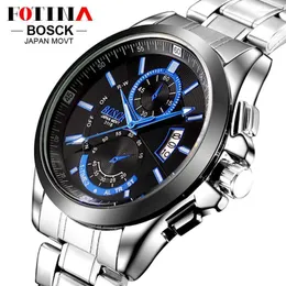 Avanadores de pulso Men Analog Watch Business Business Aço inoxidável resistente a água de quartzo relógio Auto Data da data de Montre Hommewristwatches TH