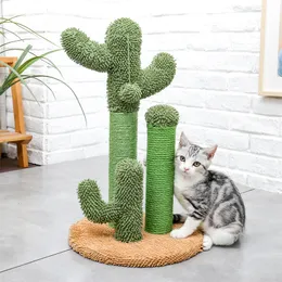 Cat Furniture Scratchers Cute Cactus Pet Cat Tree Toy with Ball Screading Post for Cat Hitten Climbing Mushroom Conto Protection Fature Delivery 230130