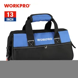 Verktygsväska Workpro 13 -tums Handverktygsväska 600D Polyester Electrician Bag Tool Organisatörer Portable Waterproof Tool Storage Bag 230130