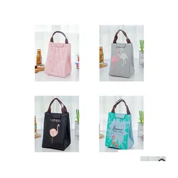 Aufbewahrungstaschen Tragbare Vogel-Lunch-Tasche Bedruckte Handtasche Reiseschule Insated Cooler Tote Boxes Drop-Lieferung Hausgarten Housekee Organ Ota6V