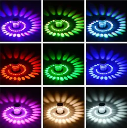 Lampada da parete a LED colorata e luce con foro a spirale RGB con telecomando