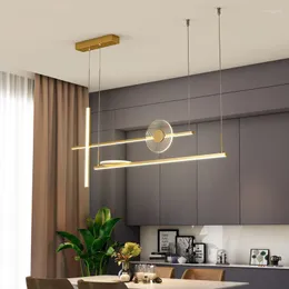 Lampadari Lampadario lineare a LED Luci dimmerabili in acrilico nero oro Soggiorno Sala da pranzo Foyer decorativo per la casa al coperto