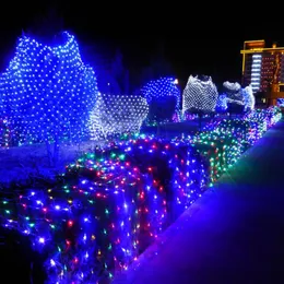Строки 20sets светодиодные сетки 1,5 1,5 млн. 8 режимов Рыбалка Строки Рождественский праздник гирлянда для садового дерева телевизор