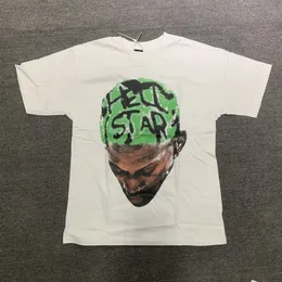 24SS Hellstar Rodman Mens T Shirts 초상화 헤드 플래시 다이아몬드 영화 트렌디 한 하이 스트리트 남자와 여자 짧은 티셔츠 남자 빈티지 티셔츠 여름 느슨한 티