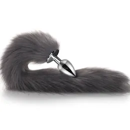 Womens G-Strings Metal Feather Anal Toys Fox Tail Plug Erotic Anus Toy Butt Sex For Woman And Men Sexy Adult Accessories Realistic Vagina