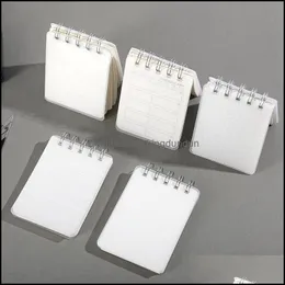 ANMￄRKNINGAR A7 UP Notebook PP Frosted Transparent Metal Coil Office School Supplies Grid Blank Waterproof ER Notepad VT1469 Drop Delivery DH3BE