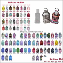 Party Favor 98 Styles Neoprene Hand Sanitizer Bottle Holder 30 ML Lipstick Holders Lip er Handbag Keychain Pouch Chapstick Drop Deliv Otnah