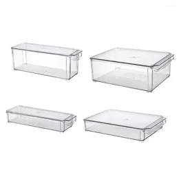 Storage Bottles 2 Pack - Acrylic Food Container Bin With Lid And Handle For Cabinet Fridge Freezer Organizer