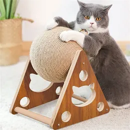 Móveis de gato arranhões de sisal natural gato scratcher bola desgaste de gato brinquedo de gato brinquedo de madeira macia pata de pata de gatinho kitten brinquedos torre 230130