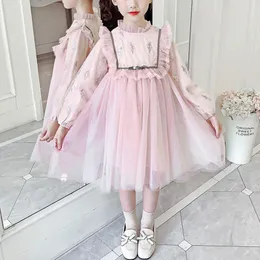 Kız Elbiseler Kızın İlkbahar ve Sonbahar 2023 Kızlar Giyim Kore tarzı Prenses Parti Elbise Zarif Moda Kostüm Çocuklar