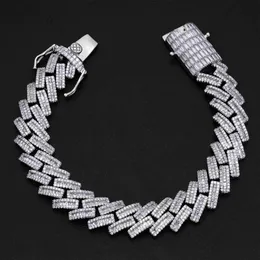 Fine Jewelry Mens Women Pass Diamond Tester S925 Sterling Silver con d Color Vvs Moissanite Cuban Bracciale