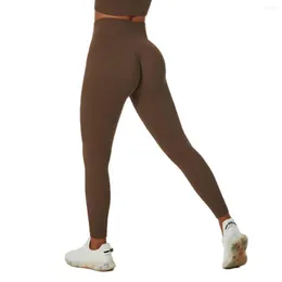 Pantaloni attivi NCLAGEN Leggings da palestra senza cuciture Push Up a vita alta Abbigliamento donna Marrone Yoga Allenamento Sport Fitness Corsa Collant da allenamento