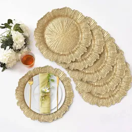 event party decoration Round 13" (about 33.0 cm) Gold Charger Plates for Dinner Plates Weddings Elegant Decoration 202303