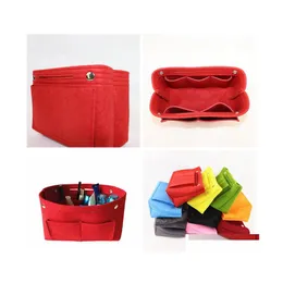 Storage Bags Felt Organizer Bag Insert Interior Pockets Tote Purse Mtiple Color Size Drop Delivery Home Garden Housekee Organization Otpyd