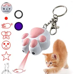 Cat Toys Claw Shaped för husdjur USB -laddningsmönster Tickande katter Interaktiva roliga inomhusjakt -teaser leksakstillbehör