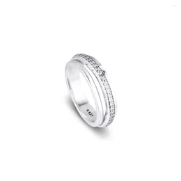 Clusterringe Triple Band Pave 925 Sterling-Silber-Schmuck