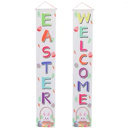 Tenda Decorazioni per porte di Pasqua Appeso a parete Cartello Banner Forniture per esterni Sfondo primaverile Portico Festa Segni felici Banner di benvenuto