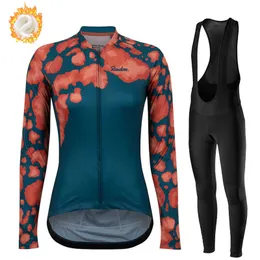 Sets Winter Fleece Warm RAUDAX Women's Long Sleeve Jersey Suit Mountian Clothes Ropa Ciclismo Mujer Racing Bike Cycling Clothing Z230130