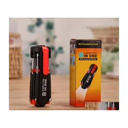 Screwdrivers Mtiscrewdriver Torch 8 In 1 With 6 Led Powerf Tools Light Up Flashlight Screw Driver Home Repair Tool Sn3588 Drop Deliv Dhxbr