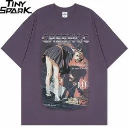 T-shirty męskie T-shirt harajuku hip hop streetwear anime dziewczyna zabójca t-koszulka japońska kreskówka Tshirt Summer krótkie topy z krótkim rękawem bawełna 230131
