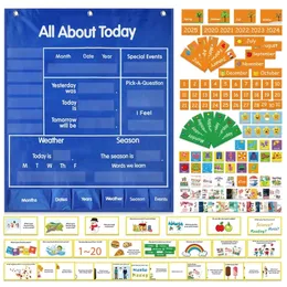 Other Electronic Components All About Today Chart Set with 190 Cards Calendar Weather Pcoket Interactive Teaching Aids for School Teacher E8BE 230130