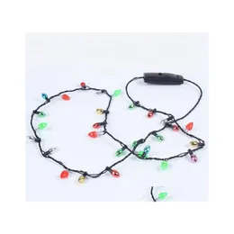 Parti Dekorasyonu 100 PCS LED kolye yanıp sönen boncuklu hafif parlayan kolye kolye oyuncaklar Noel hediyesi iyilik hediyeleri SN1322 DROP DEL DH8HV