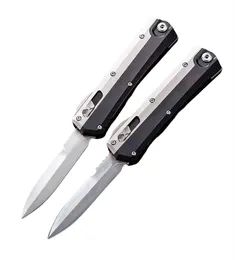 Ex-factory Price H1258 Automatic Tactical Knife D2 Satin Spear Point Blade CNC 6061-T6 Handle EDC Pocket Knives With Nylon Sheath