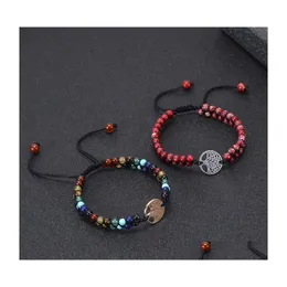 Charm Bracelets 6Mm Natural Chakra Beads Bracelet Tree Of Life Handmade String Braided Women Men Yoga Jóias Gift C3 Drop Delivery Dhjhd