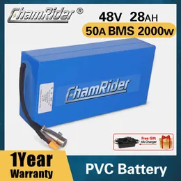 Chamrider 48V 20Ah Ebike Bateria 40A BMS para Electric18650 21700 Cell Bike 1000W Poad￡vel bicicleta el￩trica Bateria 50a 2000w