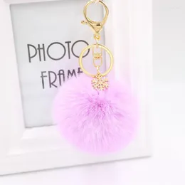 Keychains Selling Christmas Snowflake Plush Alloy Fur Pom Pendant Bag Keychain Charms Key Chain AccessoriesKeychains Forb22