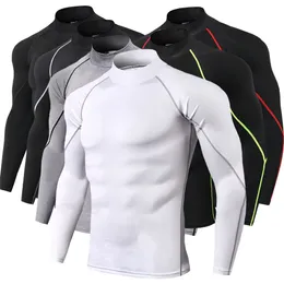 T-shirt da uomo T-shirt sportiva da bodybuilding da uomo Camicia da corsa ad asciugatura rapida Maglietta da palestra a compressione a maniche lunghe da uomo Fitness Tight Rashgard 230130