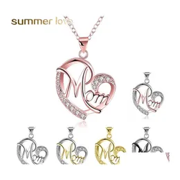 Pendant Necklaces Fashion Heart Shape Letter Mom High Quality Mothers Birthday Jewelry Gift For Mother Drop Delivery Pendants Otoew