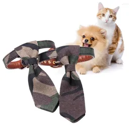 Hundhalsar 1 st härlig justerbar söt tryck kamouflage husdjur dekorativ fluga polyester katt grooming slips leveranser