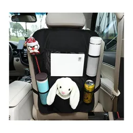 Сумки для хранения на заднем сиденье автомобиль -организатор Kick Mats Seat Back Protector 5 Mockets Bag для детских игрушек для бутылки с бутылкой.