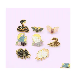 Pins Brooches Enamel Pin For Women Fashion Dress Coat Demin Metal Funny Brooch Pins Badges Promotion Gift Design Wolf Snake Animal Dhskt