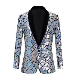 Мужские костюмы Blazers Mens Laser Laser Laser Laser Laser Laser Sequin Blazer Juper