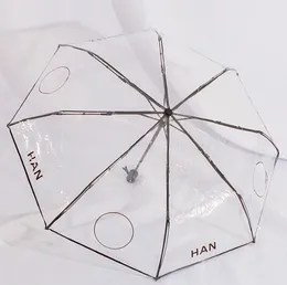 Paraplyer Kvinnliga fullautomatiska paraplybokstavsdesigner Vikande transparent mönster WFJFX