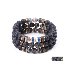 Charm Armband Energy Buddha Vintage Dzi Stone Armband Handgjorda 8mm Lava P￤rlor Summer Men Kvinnor Syckelg￥va C3 Drop Delivery Dhqhj