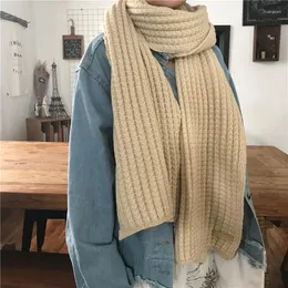 Scarves Thick Warm Winter Scarf For Women Solid Fashion Knitted Shawl And Wraps Men's Long Cachecol Unisex Female Foulard