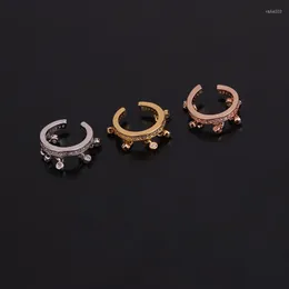 Rücken Ohrringe 1 Stcs Süßes C -Form ohne stechende Kronen Zirkon Ohrknochen -Manschette Clip Ohrring Einfache Mirco Pave CZ Kreis Kupferschmuck