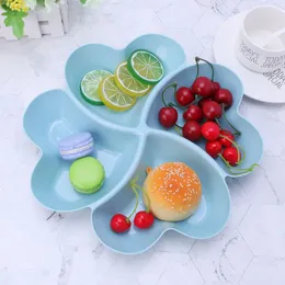 Plakalar Yaratıcı Snack Tabağı Platos Kalp Bölünmüş Plaka Plastik Şeker Tatlı Fruteira Tepsi Petisqueira