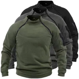Men's Hoodies Sweatshirts US SWAT Mens Tactical Outdoor Polar Fleece Jacket Hunting Clothes Warm Zipper Pullover Man Windproof Coat Thermal Hiking Sweater 230130