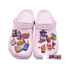 Schuhteile Zubehör Großhandel Food Style Croc Charms Clog Schuhe und Armband Armband Dekoration Weihnachtsfeier Geschenke Drop Lieferung Dhj6M