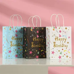 Bola de embrulho para presentes Favorias de menino menina Balloon Party Supplies Baby Sanfs Paper Sacors Feliz Anivers￡rio Cartoon Candy Bag Dat entre Dhtij