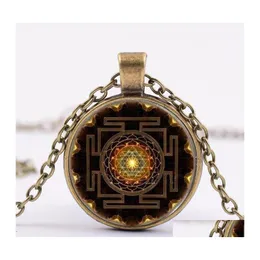 Hänge halsband mode smycken heliga sri lanka tid ädelsten cabochon yantra halsband tröja droppleverans hängen dhhbh