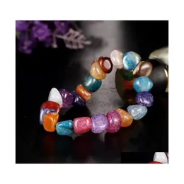 Charm Bracelets Handmade Jewelry Colorf Natural Stone Energy Volcanic Yoga Bangle For Women Men Party Club Decor 1208 B3 Drop Deliver Dhksu