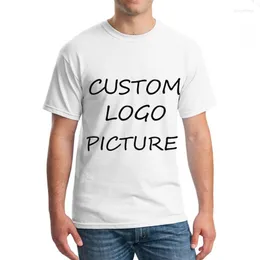 Męskie koszulki T-shirty T-shirts Your Like Po lub Logo Own Design Botton O Neck Short Sleeve Custom Shirt