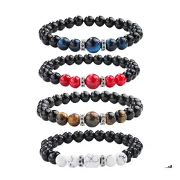 Perlenstränge Frauen Männer Naturstein Armbänder Geschenke Yoga Perlen Armreif Mode Colorf Kristall Perlenarmband Schmuck Drop Lieferung Otlk2